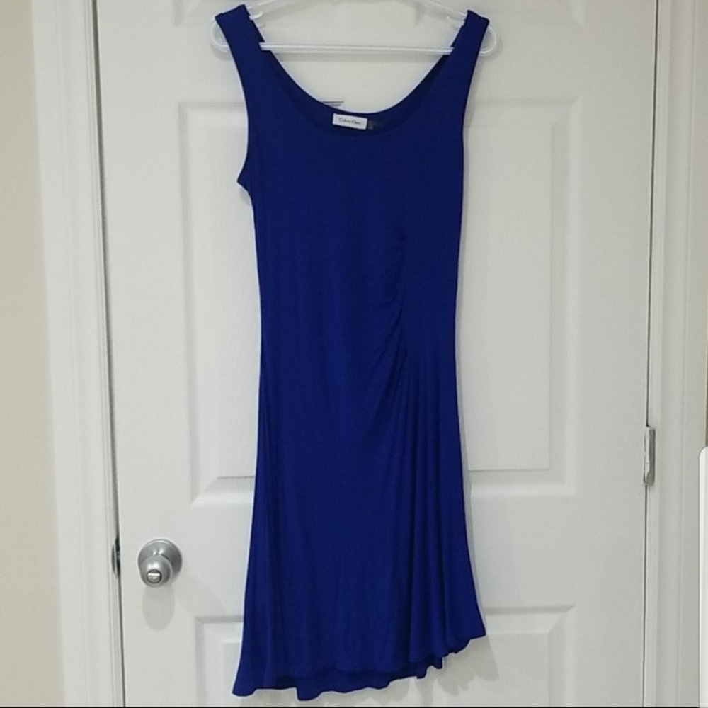 NWOT Calvin Klein Blue assymetrical dress